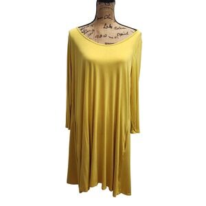 Heathmoor XL‎ Yellow Dress Long Sleeve Relaxed Fit Casual Open Back